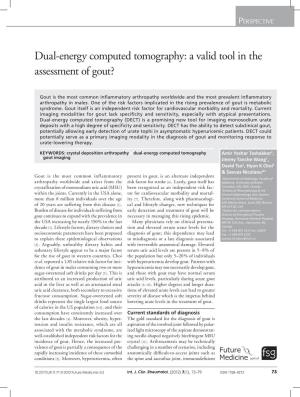 Dual-Energy Computed Tomography: a Valid Tool in the Assessment of Gout?