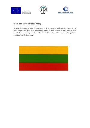 II. Key Facts About Lithuanian History Lithuanian History Is Very Interesting