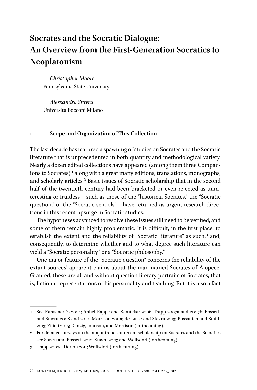 Socrates and the Socratic Dialogue: an Overview from the First-Generation Socratics to Neoplatonism