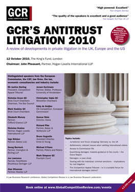 Gcr's Antitrust Litigation 2010