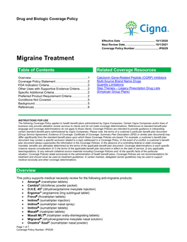 Migraine Treatment