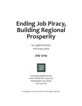 Ending Job Piracy, Building Regional Prosperity