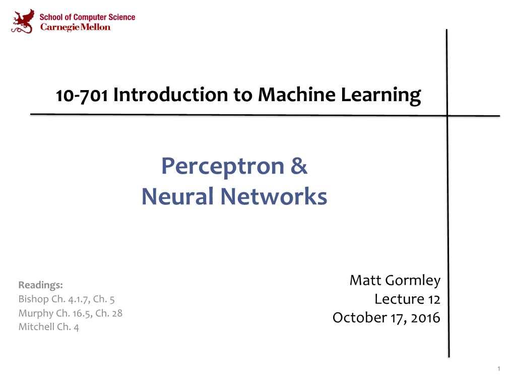 Perceptron & Neural Networks