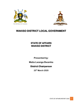 STATE of the DISTRICT AFFAIRS WAKISO 2020.Pdf