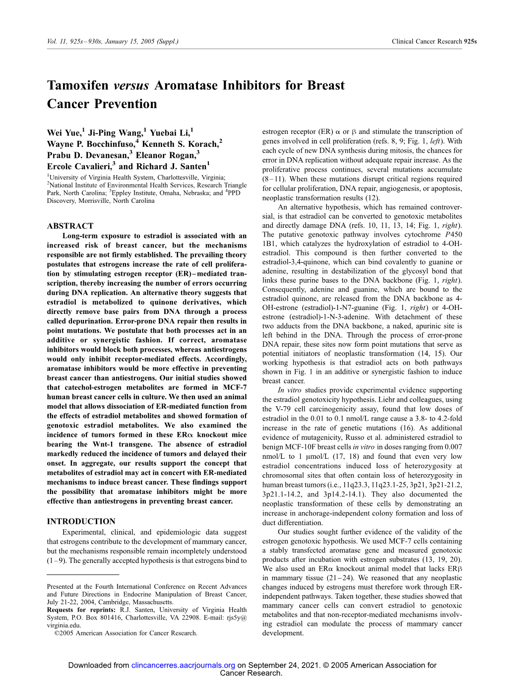 Tamoxifen Versus Aromatase Inhibitors for Breast Cancer Prevention