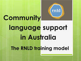 Language Support in Australia