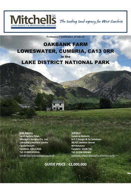 OAKBANK FARM LOWESWATER, CUMBRIA, CA13 0RR in the LAKE DISTRICT NATIONAL PARK