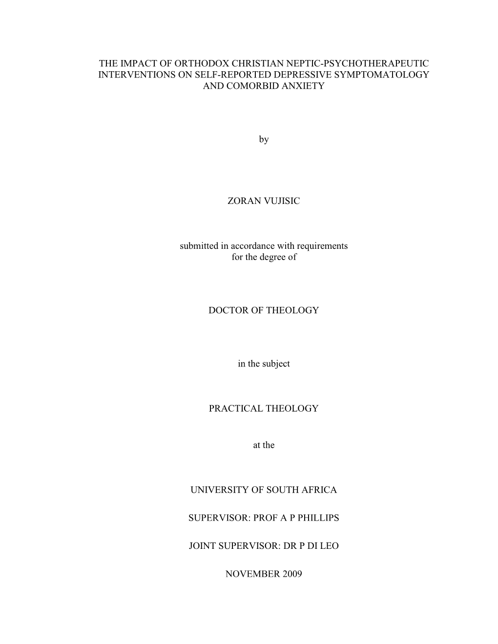 The Impact of Orthodox Christian Neptic – Psychotherapeutic Intervention on Self