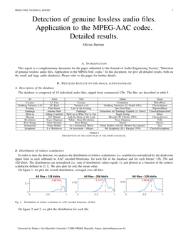 Detection of Genuine Lossless Audio Files. Application to the MPEG-AAC