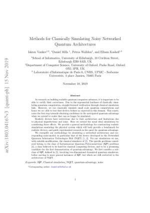 Methods for Classically Simulating Noisy Networked Quantum