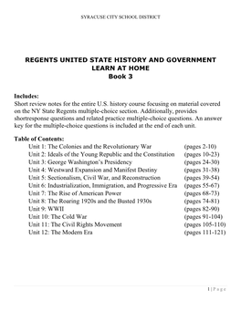 REGENTS US HISTORY Book 3