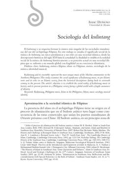 Sociología Del Kulintang