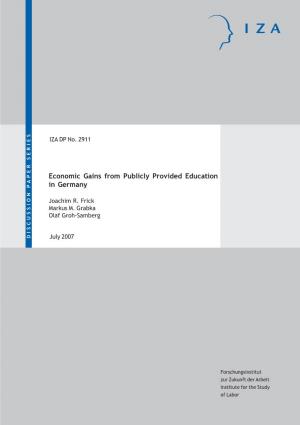 Economic Gains from Publicly Provided Education in Germany