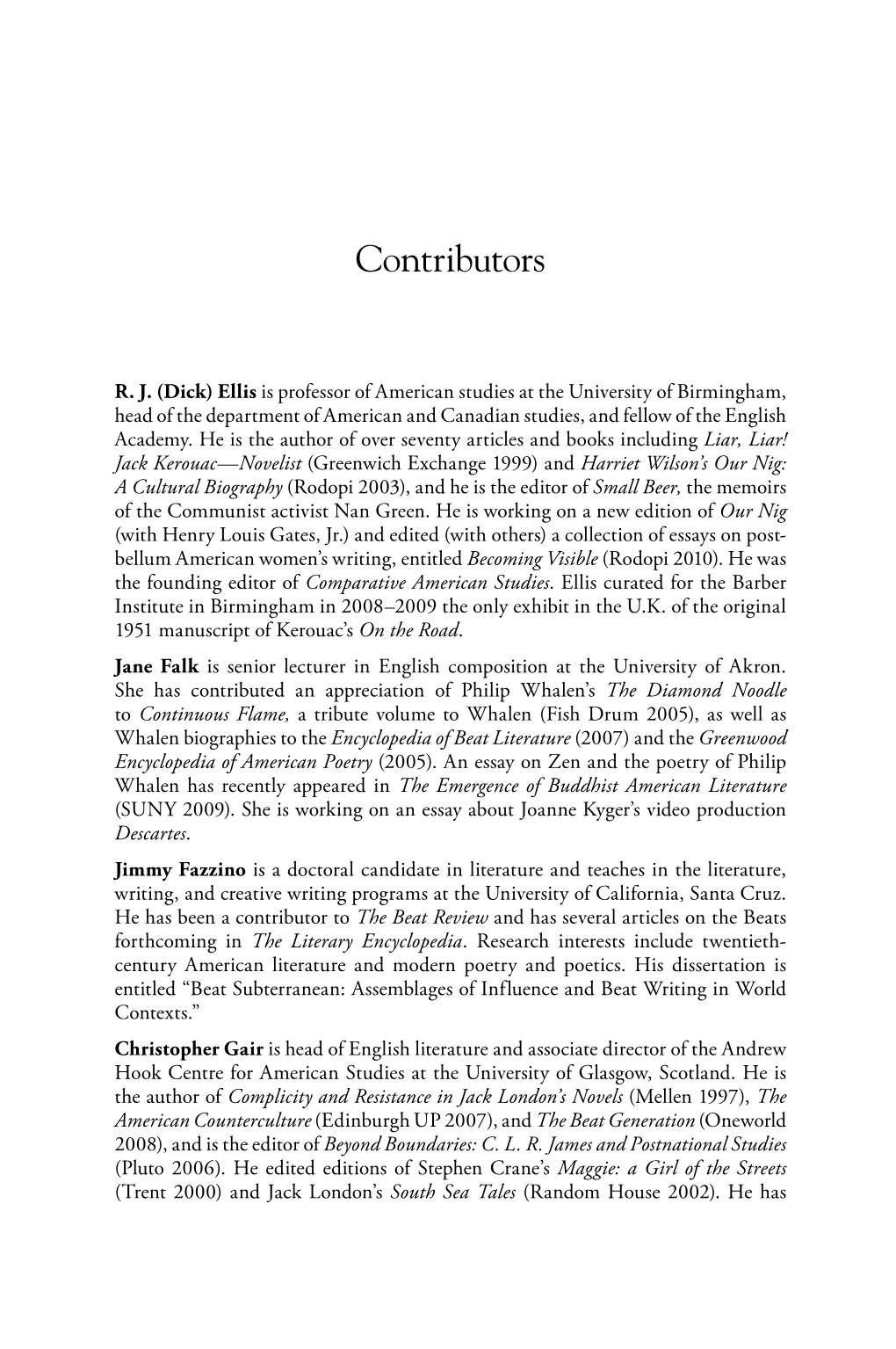 Contributors