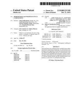 (12) United States Patent (10) Patent No.: US 8,865,213 B2 Sheth Et Al