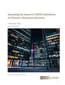 Assessing the Impact of COVID Restrictions on Toronto's Downtown