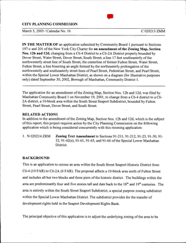 CITY PLANNING COMMISSION 197-C and 201 of the New York City Charter for an Amendment of the Zoning Map, Section Nos. 12B And