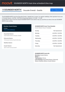SOUNDER NORTH Train Time Schedule & Line Route
