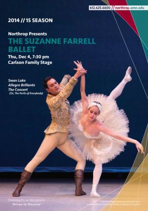 THE SUZANNE FARRELL BALLET Thu, Dec 4, 7:30 Pm Carlson Family Stage