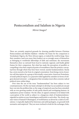 Pentecostalism and Salafism in Nigeria Mirror Images?