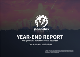Year-End Report 2019-01-01 - 2019-12-31