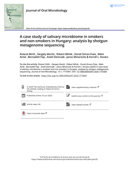 A Case Study of Salivary Microbiome in Smokers and Non-Smokers in Hungary: Analysis by Shotgun Metagenome Sequencing