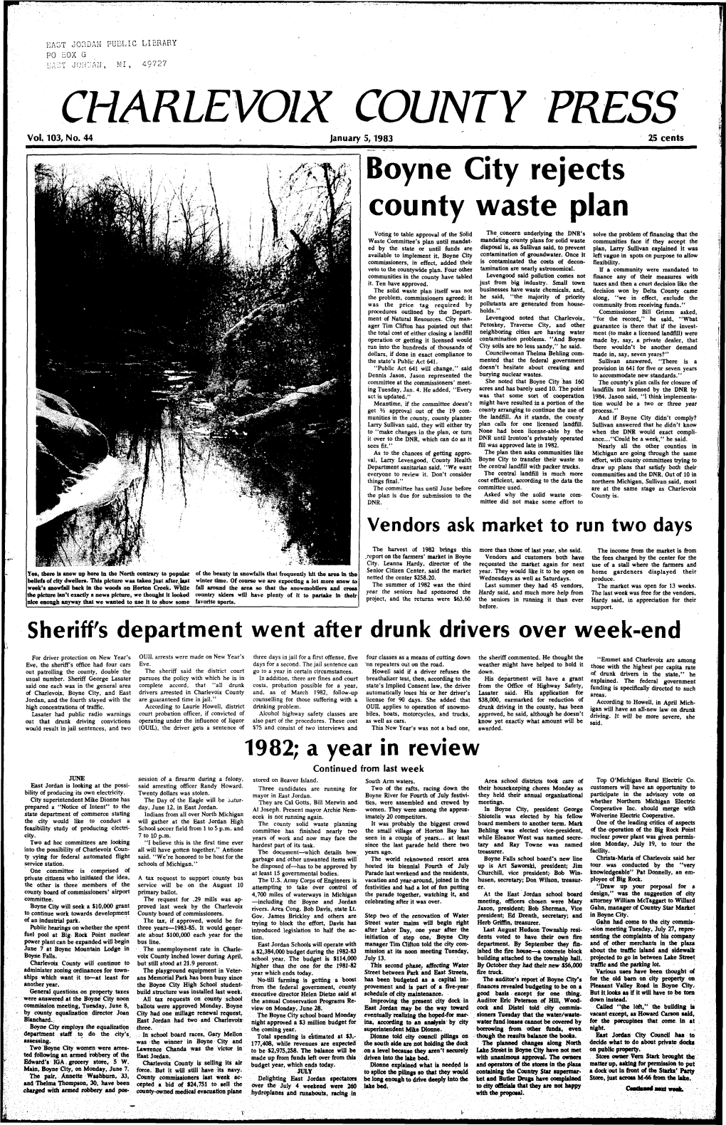 CHARLEVOIX COUNTY PRESS Vol