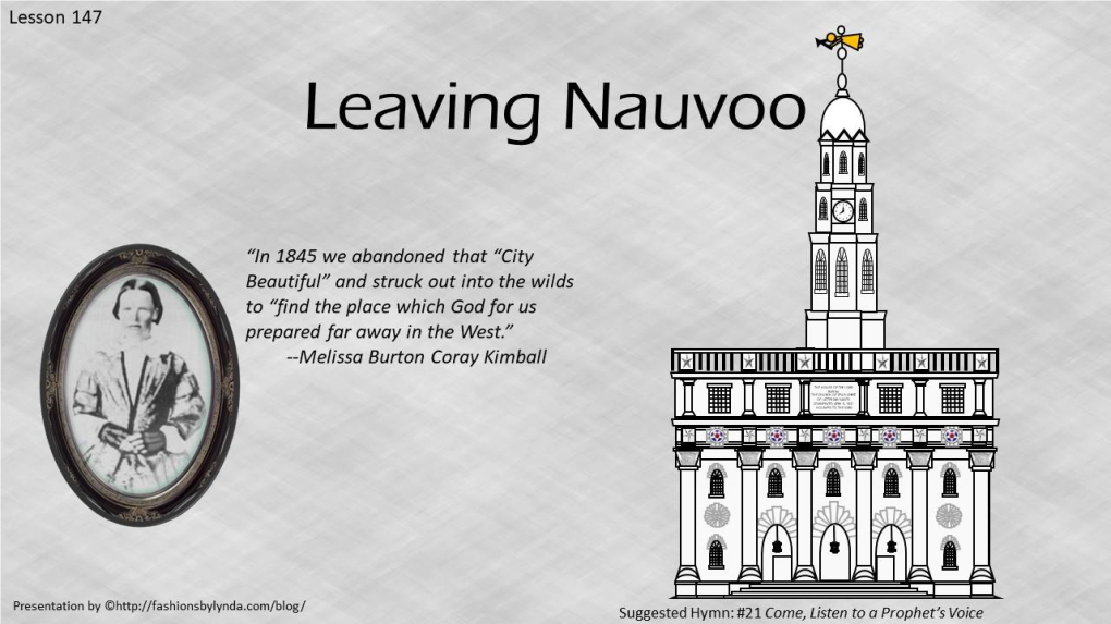 Lesson 147 Leaving Nauvoo