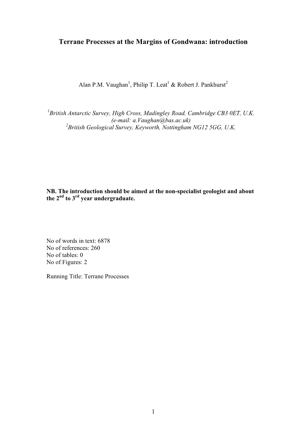 Terrane Processes at the Margins of Gondwana: Introduction