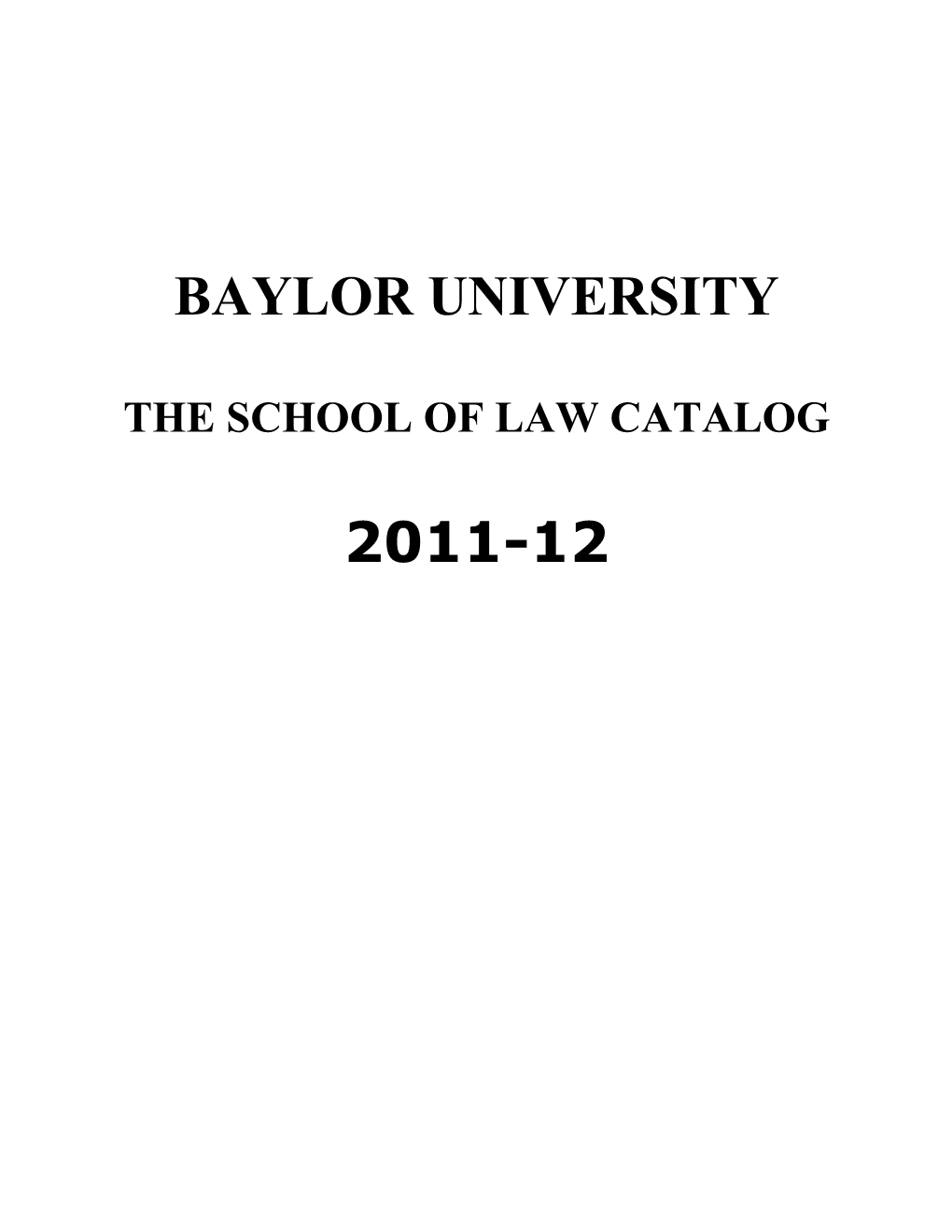 Law School Catalog