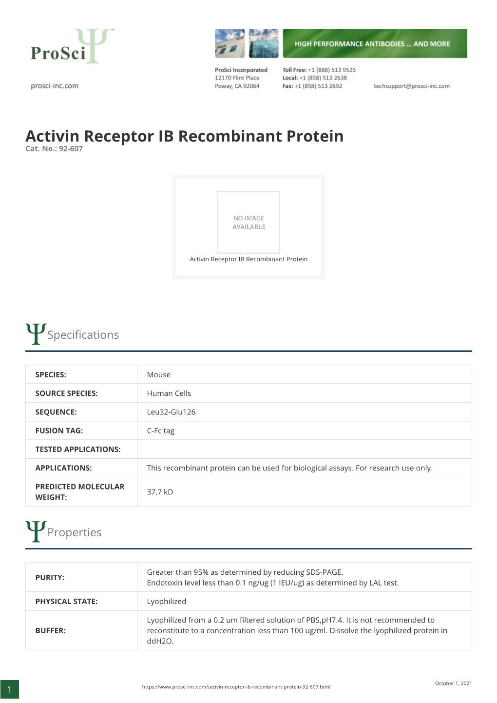 Activin Receptor IB Recombinant Protein Cat