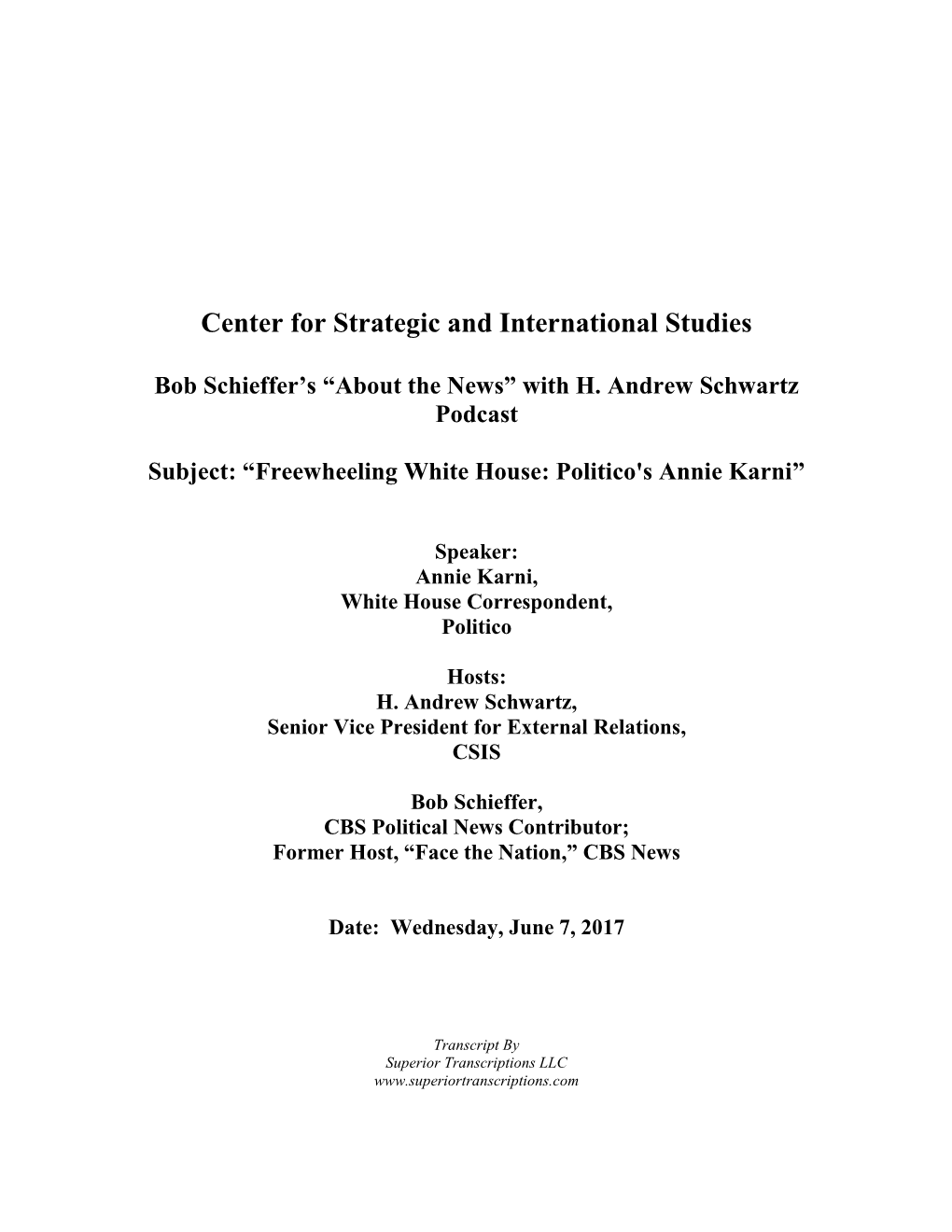 Center for Strategic and International Studies