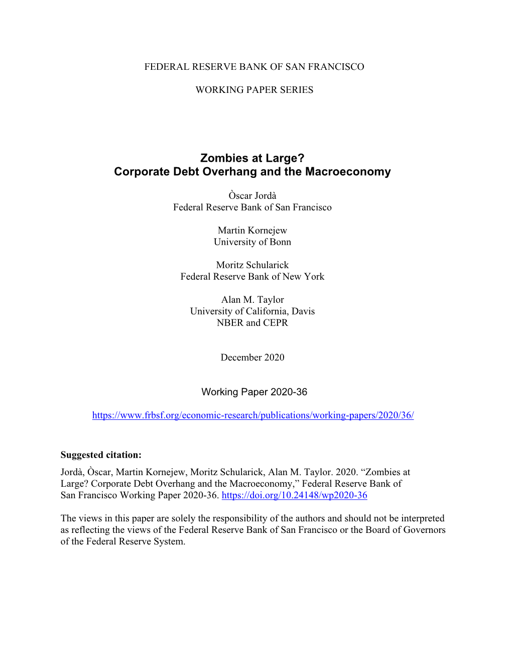 Corporate Debt Overhang and the Macroeconomy