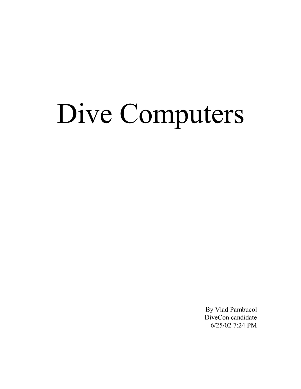 Dive Computers