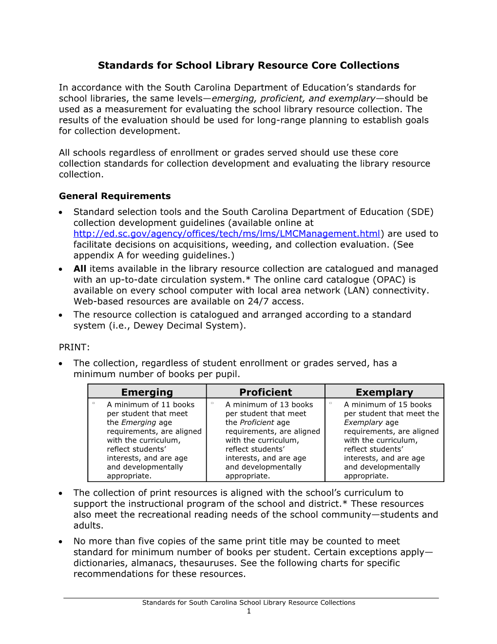 Standards For School Library Resource Collections