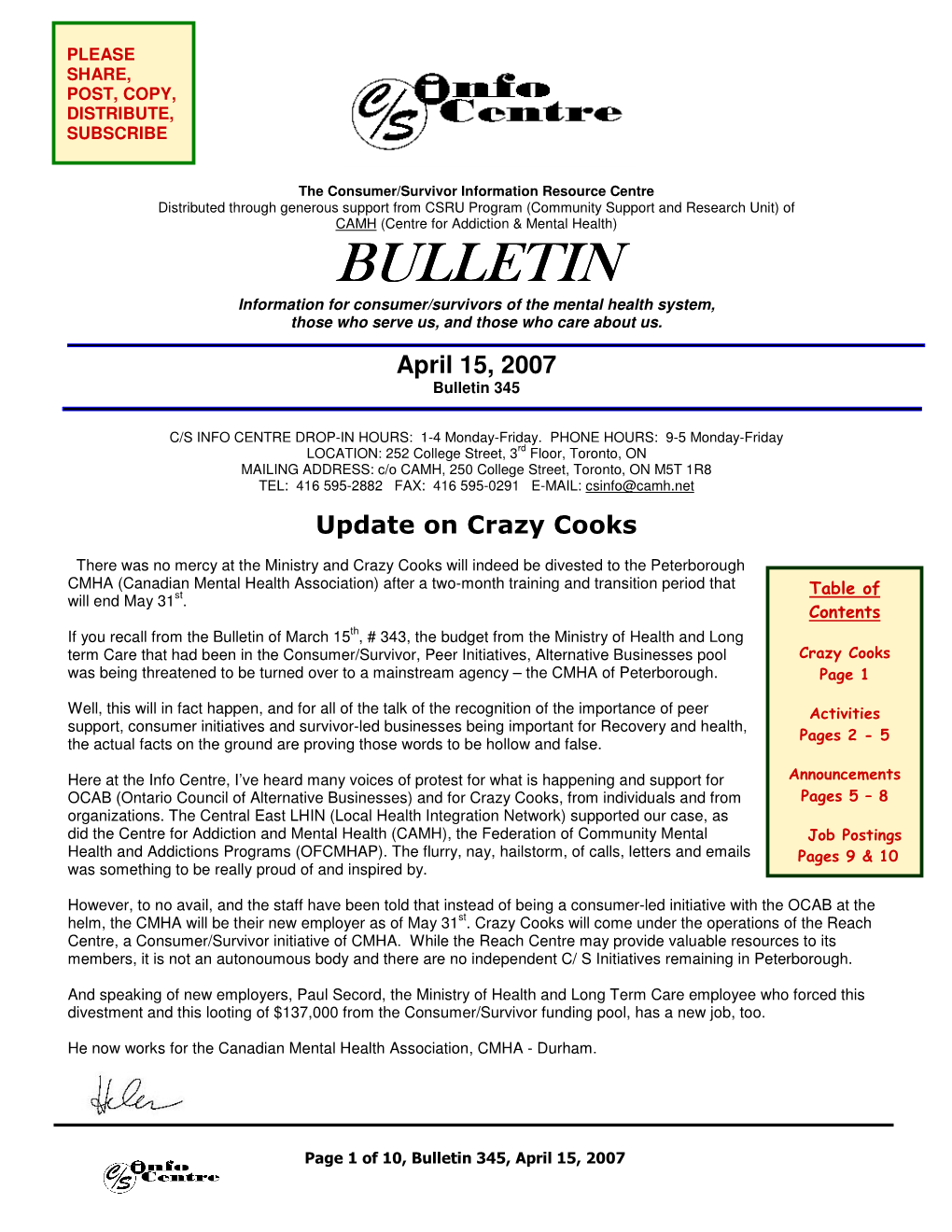 Bulletin 23 April 9