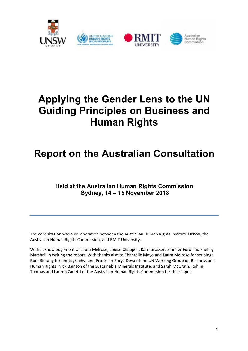 Applying the Gender Lens to the UN Guiding Principles on Business and Human Rights