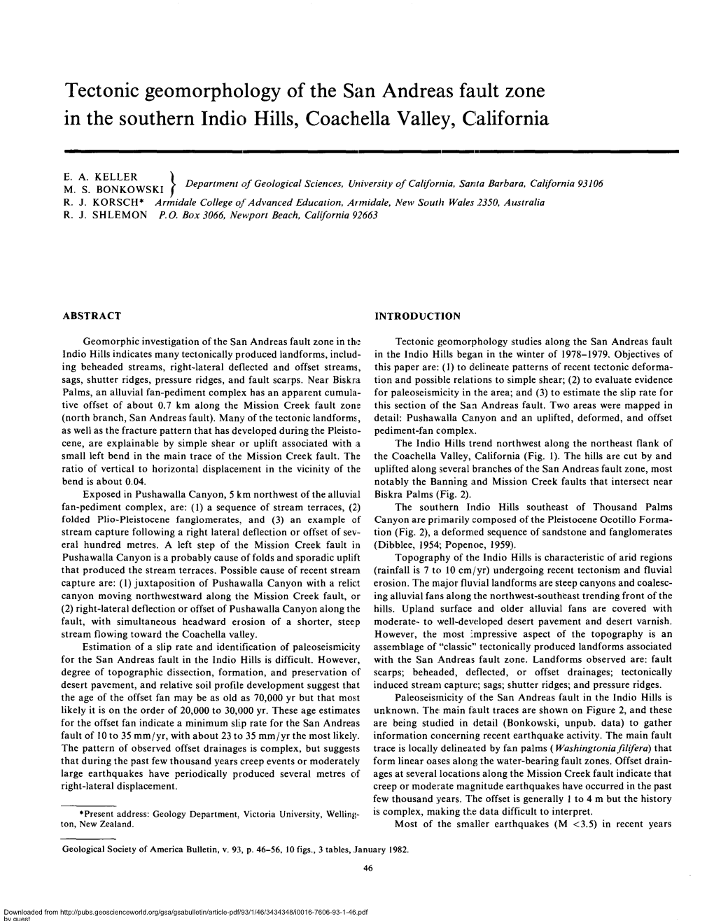 Tectonic Geomorphology of the San Andreas Fault Zone in the Southern Indio Hills, Coachella Valley, California