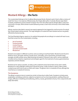 Mustard Allergy – the Facts