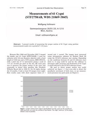 Measurements of 61 Cygni (STF2758AB, WDS 21069+3845)