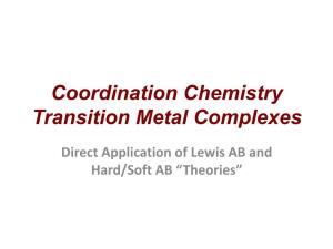 Coordination Chemistry Transition Metal Complexes