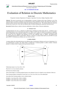 Evaluation of Relation in Discrete Mathematics