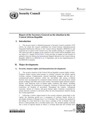 Report of the Secretary-General on the Situation in the Central African Republic