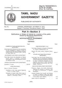 Tamil Nadu Government Gazette