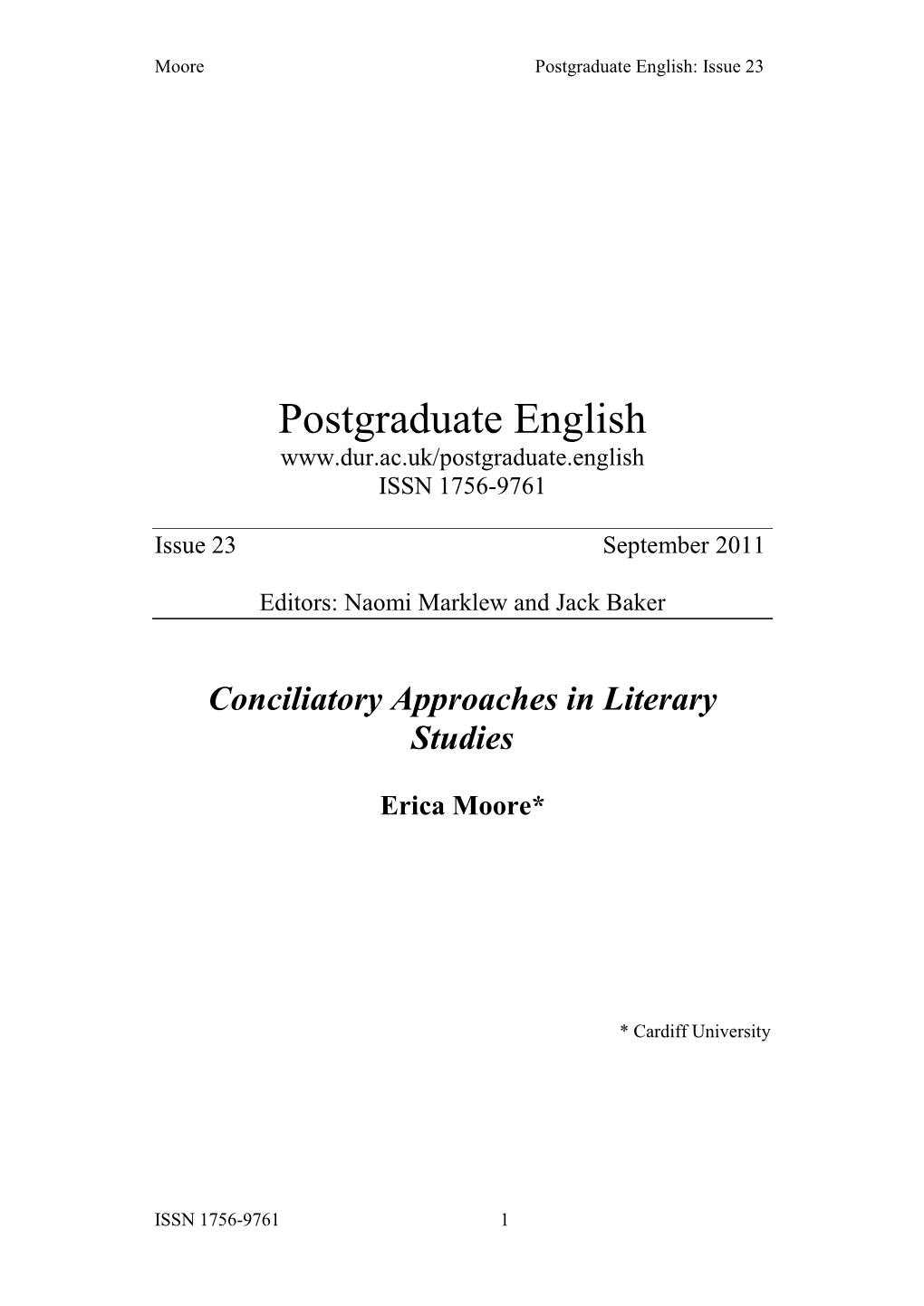 Postgraduate English: Issue 23
