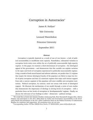 Corruption in Autocracies∗