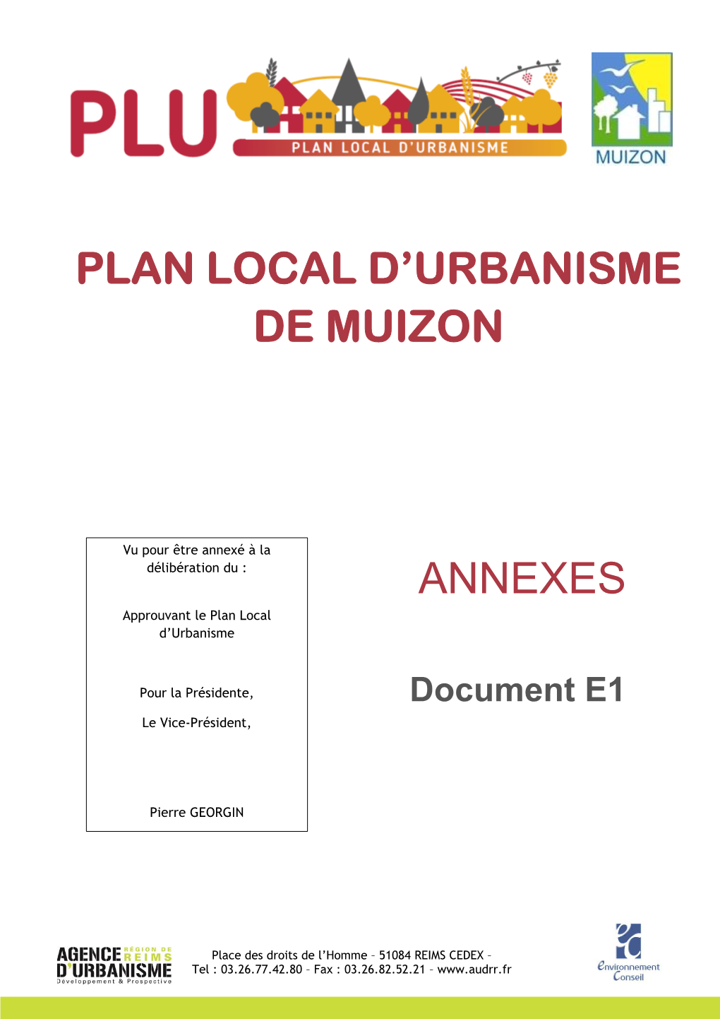 Plan Local D'urbanisme De Muizon Annexes