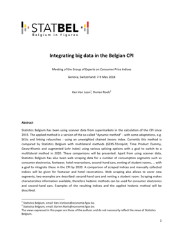 Integrating Big Data in the Belgian CPI