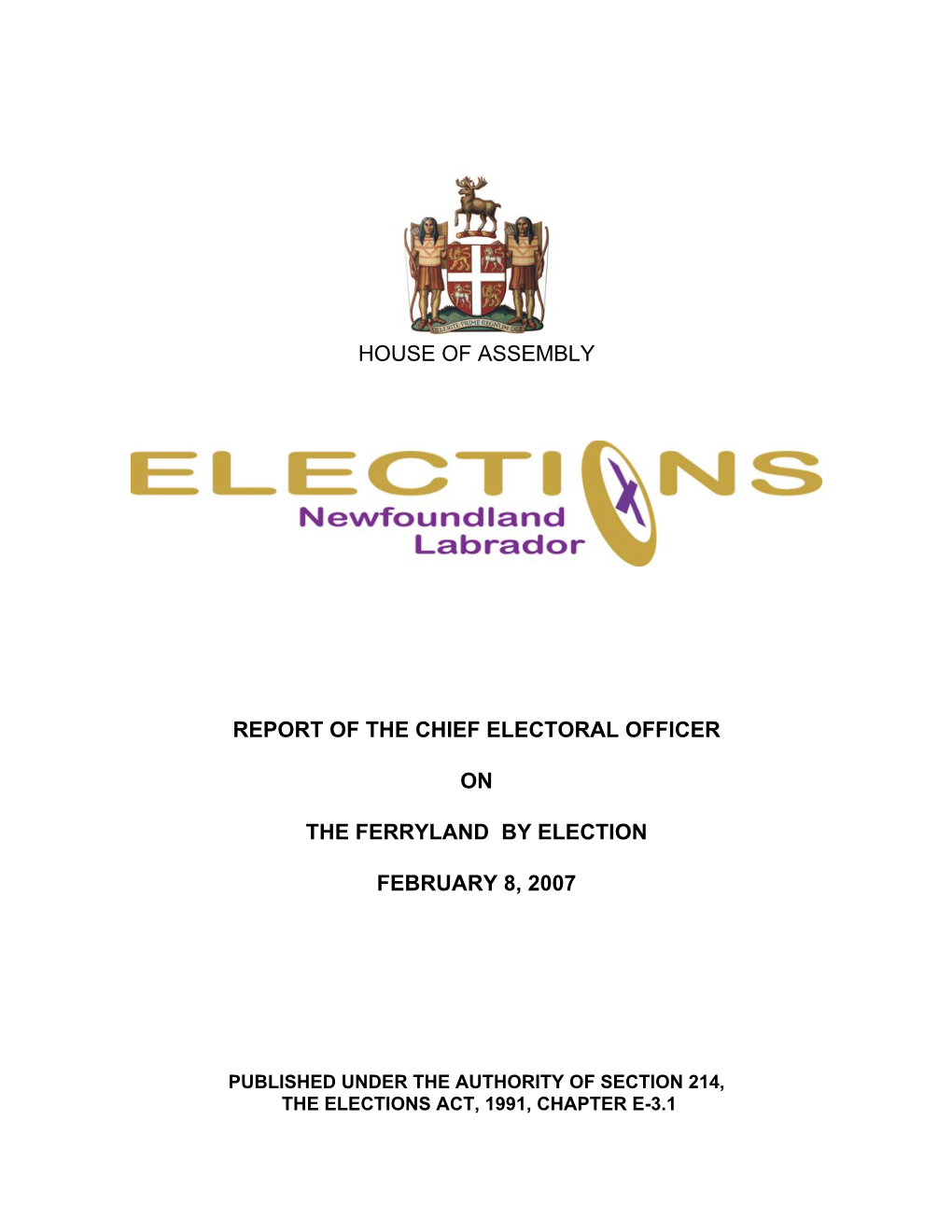 Ferryland by Election