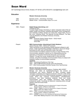 Sean Ward Resume